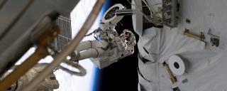 Franklin R. Chang-Diaz during space station EVA, STS-111